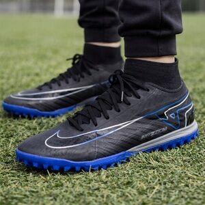Nike Zoom Mercurial Turf Soccer Shoes Men’s 6.5 / Women’s 8 Black Blue EU 39